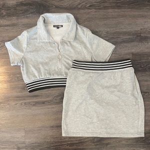 Fashion Nova, 2 pc, tennis crop set, Small